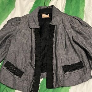 Esther’s Archive cropped blazer w safety pins blazer size small